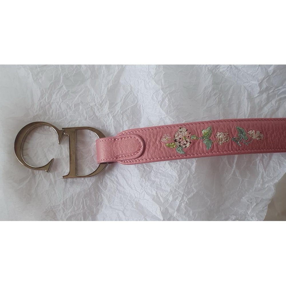DIOR Pink Leather Belt - Picture 2 of 3